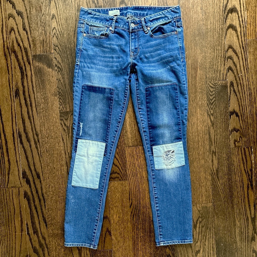 Gap Always‎ Skinny Jeans Size 28R Patchwork Distressed Denim Mid Rise Stretch